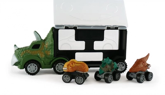 Camion dinozaur cu 3 mașinuțe
