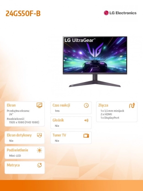 Monitor de gaming 24 inch FHD LG UltraGear 180Hz