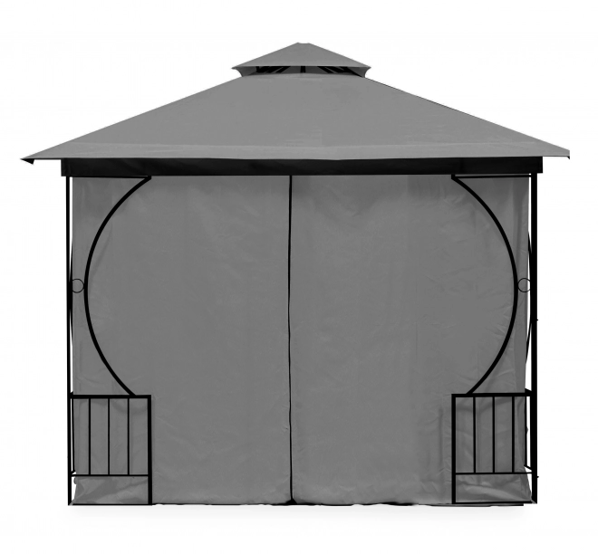 Cort de pavilon de grădină 2în1 cu pereți și plasă anti-insecte 3x3