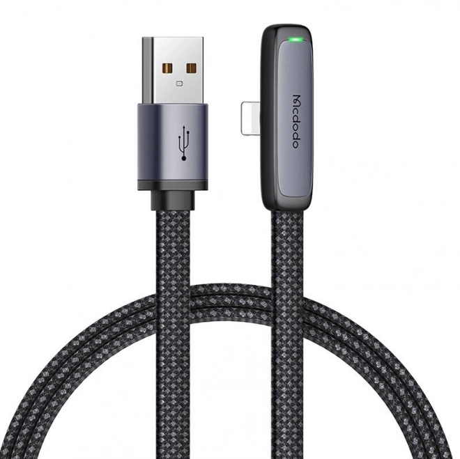 Cablu unghiular USB-A la Lightning 1.8m negru
