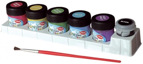 Creatoys set culori textile cu pensulă