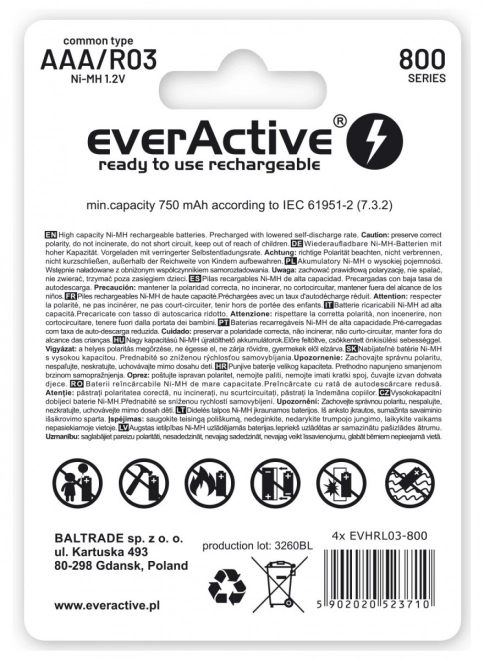 Acumulatori AAA 800 mAh Tehnologia Ready To Use