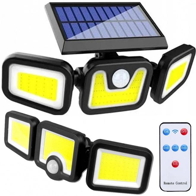 Lampa solară stradală cu 103 LED-uri COB și senzor de mișcare