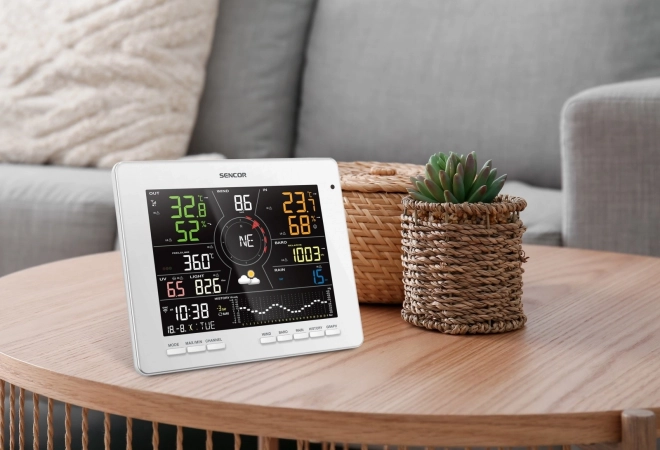 Stație meteorologică inteligentă WiFi cu senzor 7 în 1