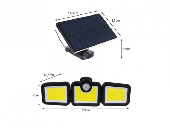 Lampa solară cu senzor de mișcare pentru grădină
