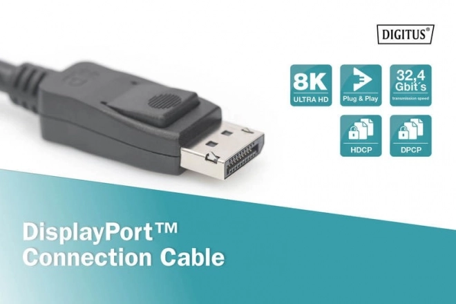 Cablul DisplayPort cu scosătoare 8K UHD 2m