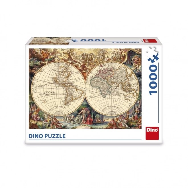 Puzzle Istoric cu Hartă Dino 1000 piese