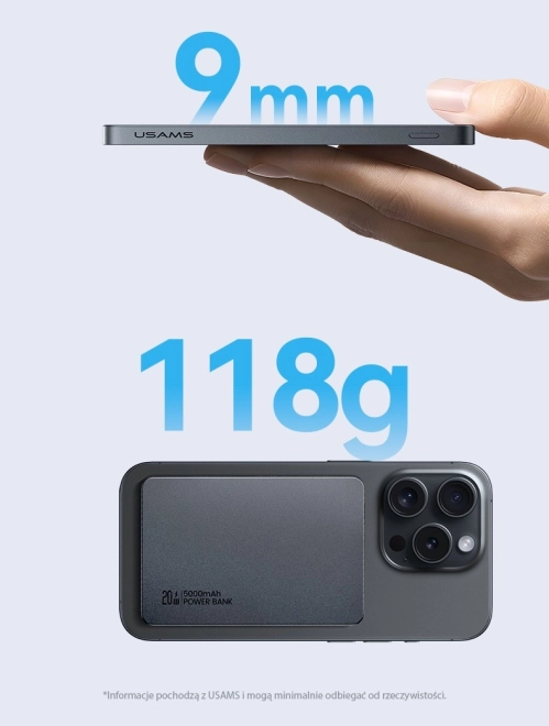 Powerbank MagSafe 5000mAh Alb cu Încărcare Inductivă și PD