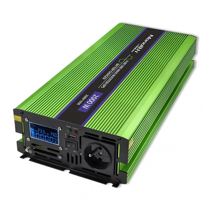 Convertizor de tensiune Qoltec cu sinus pur și ecran LCD