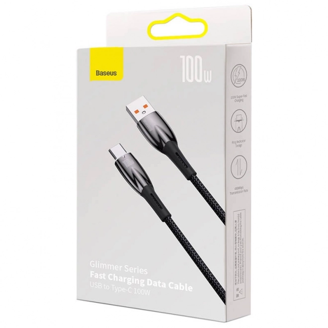 Cablu USB-C Baseus Glimmer 100W negru