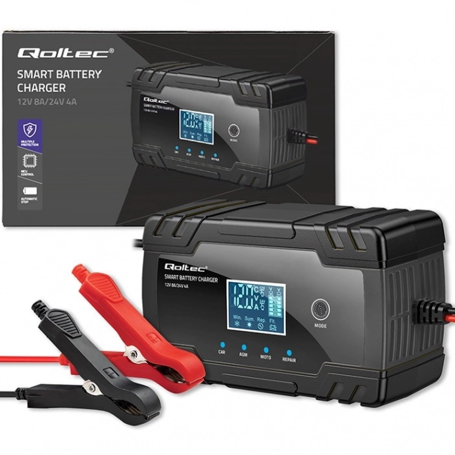 Încărcător inteligent microprocesor 12V/8A și 24V/4A cu funcție de reparație pentru acumulator AGM GEL