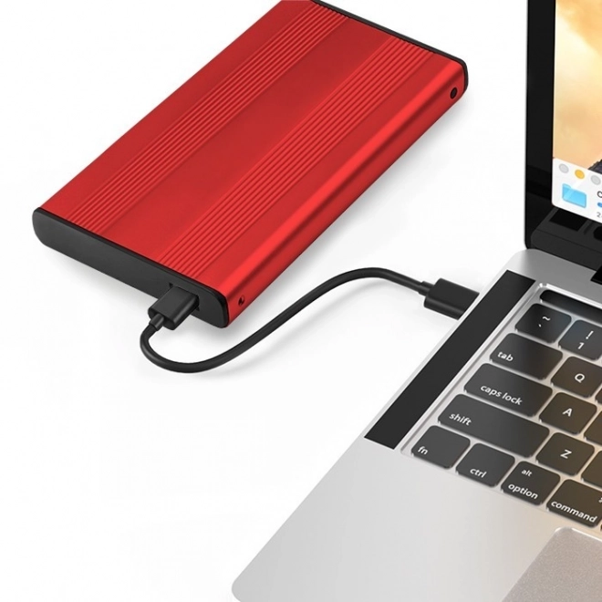 Carcasa externă pentru discuri 2.5" HDD/SSD SATA3, USB 3.0, roșie