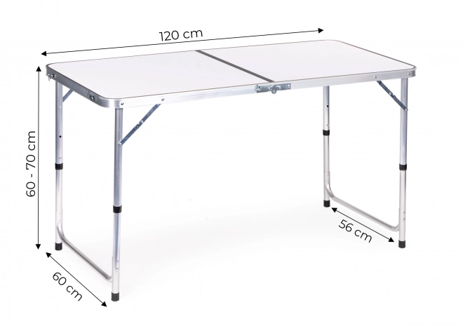 Masă turistică masă pliabilă camping alb blat 120 x 60 cm