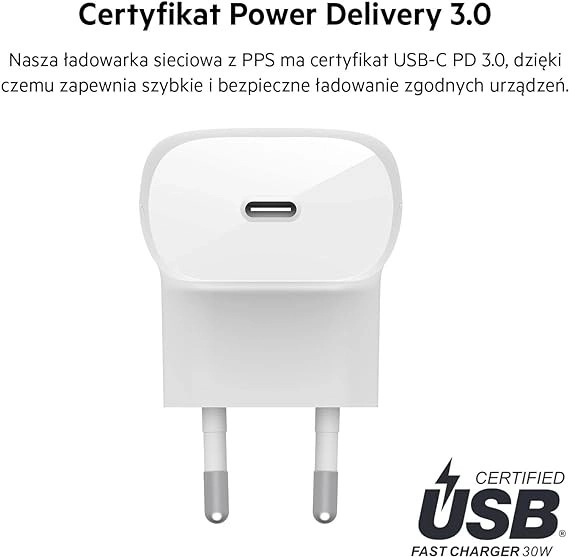 Încărcător rapid 30W USB-C Belkin BoostCharge cu cablu USB-C