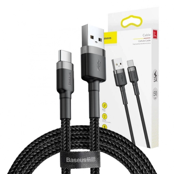 Cablu Baseus Cafule USB-C 1m gri-negru