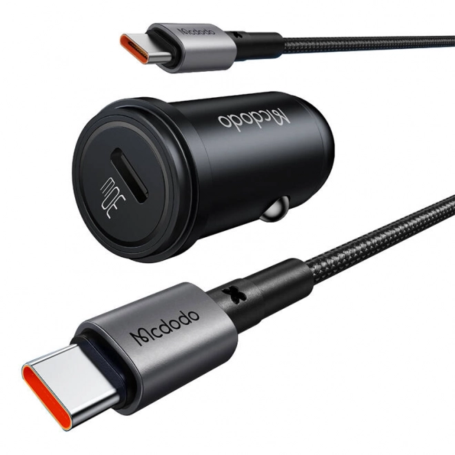 Încărcător auto McDodo cu afișaj digital și cablu USB-C rapid 65W