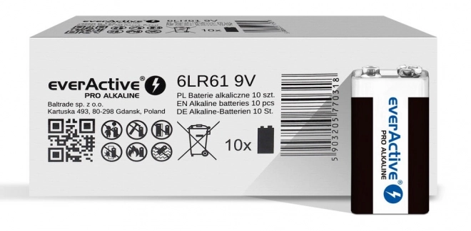 Baterie EverActive pro alcaline 9V