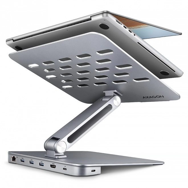 Hub multifuncțional cu suport Axagon 7in1 pentru laptopuri de 10"-16"
