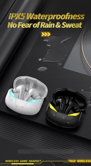 Căști Bluetooth T35 TWS pentru Gaming, Negru