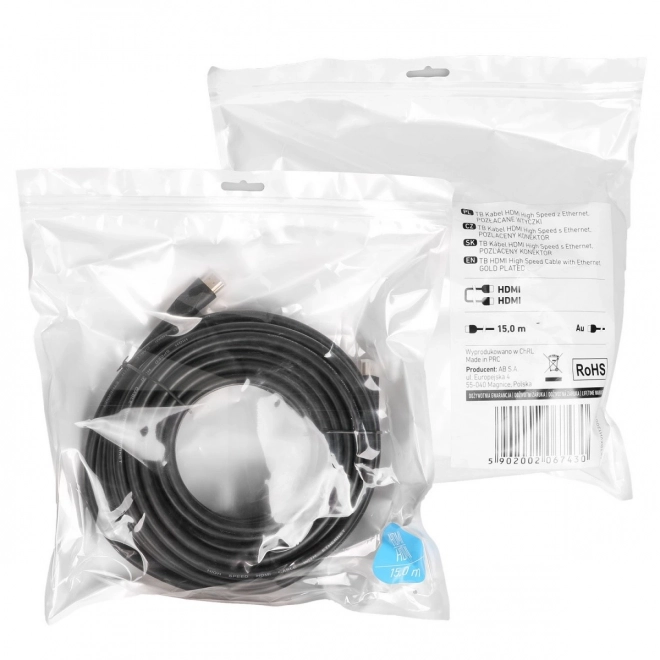 Cablu HDMI 15 m versiunea 2.0 aurit