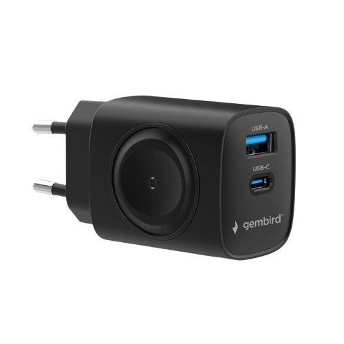 Încărcător USB-A USB-C 20W PowerDelivery Quick Charge 3.0, negru