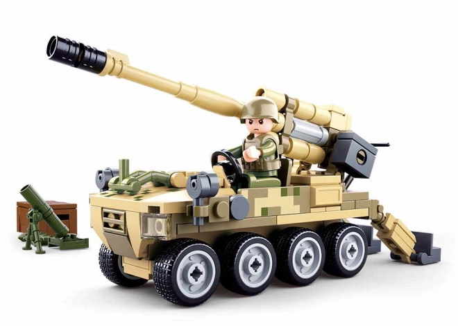 Set de construcție SLUBAN Army – tun mobil 8x8 cu mortar terestru