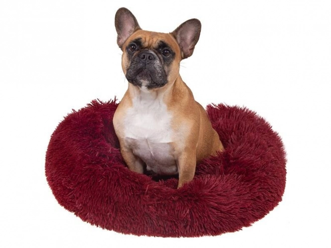 Pisică pufoasă pat moale canapea pernă 80 cm – burgundy