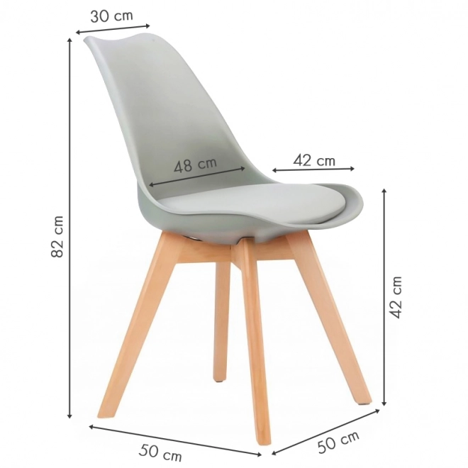 Scaune, set de scaune pentru living și sufragerie cu pernă, gri deschis ModernHome