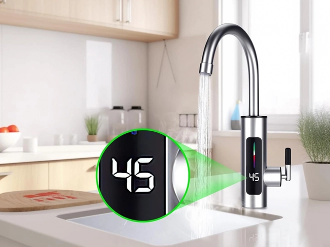 Robinet electric instant pentru bucătărie cu afișaj LCD