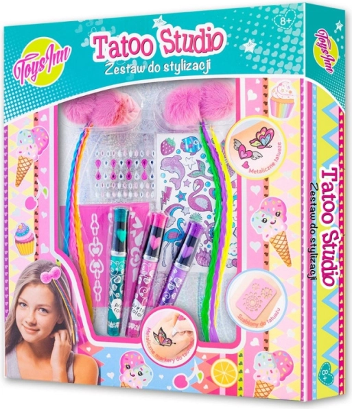 Set de studio de tatuaje pentru păr cu împletituri