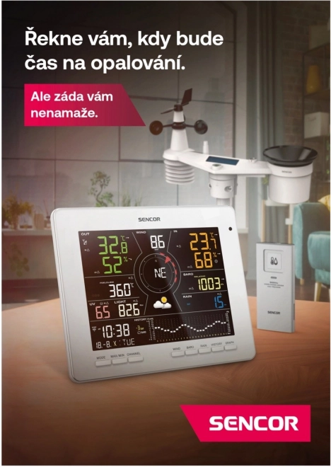 Stație meteorologică inteligentă WiFi cu senzor 7 în 1
