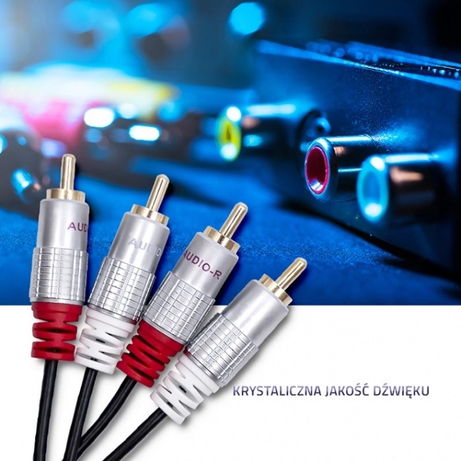 Cablu audio de interconectare 2×RCA tată – 2×RCA tată 3 m negru QOLTEC