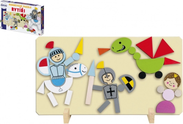 Puzzle magnetice din lemn cu cavaleri DETOA