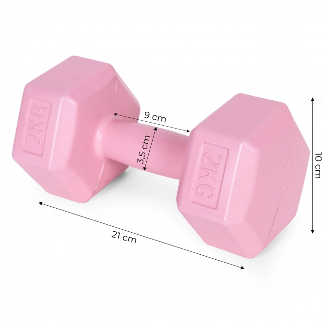Set de gantere roz 2x2 kg ModernHome pentru fitness