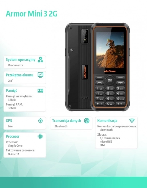 Telefon Armor Mini 3 Negru