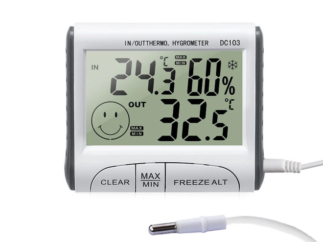 Memorie MAX/MIN și alegere °C/°F