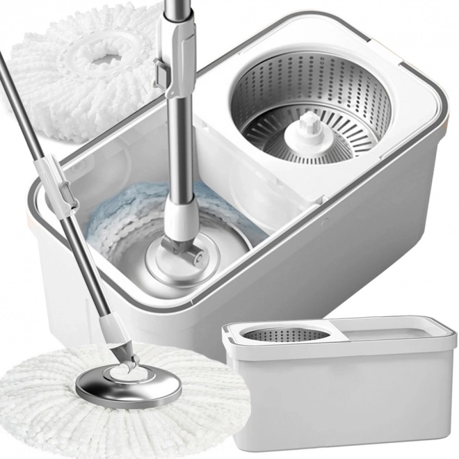 Mop Rotativ 360 Spin Turbo cu 2 Tampoane din Microfibră