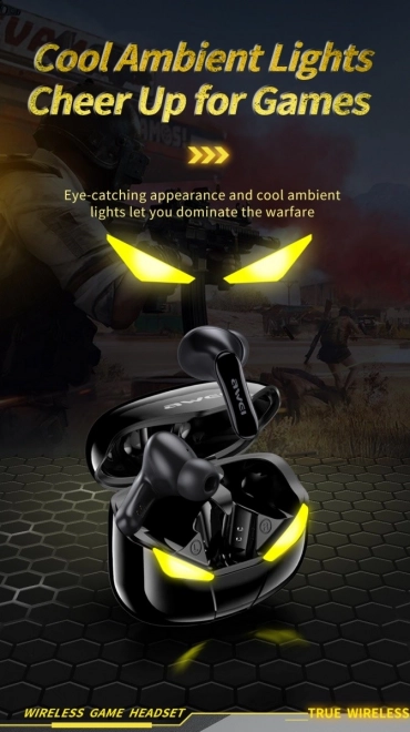 Căști Bluetooth T35 TWS pentru Gaming, Negru