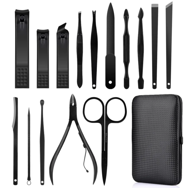 Set accesorii manichiură și pedichiură din oțel tungsten