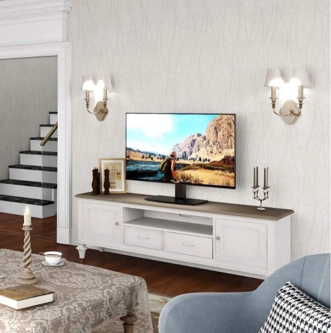 Suport TV universal din sticlă neagră pentru televizor 32-65 inch