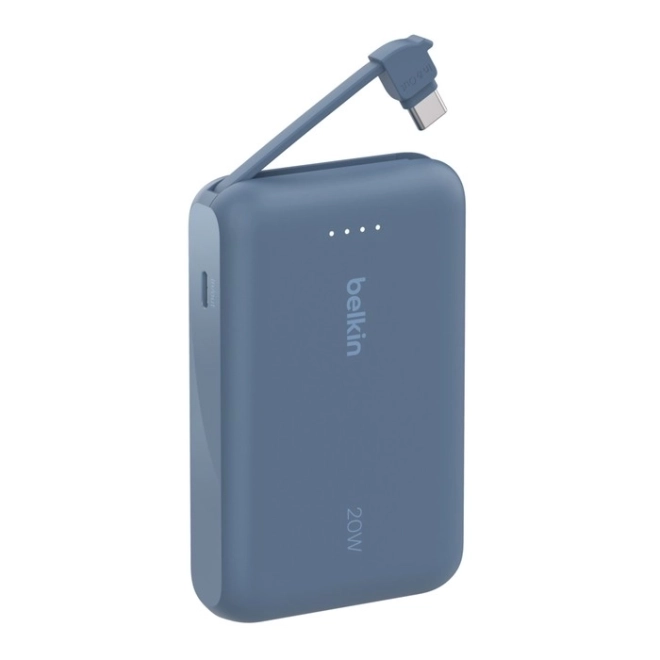 Powerbank BoostCharge 10000mAh 20W cu cablu încorporat albastru