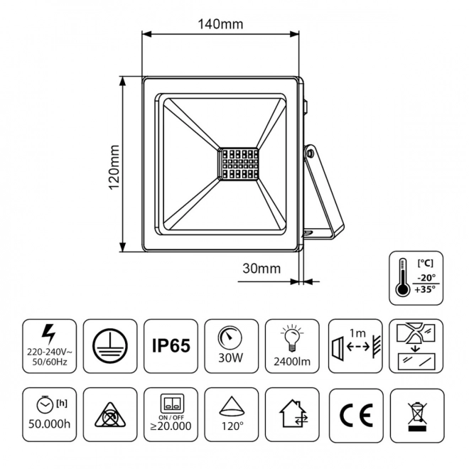 LED Reflector Slim 30W