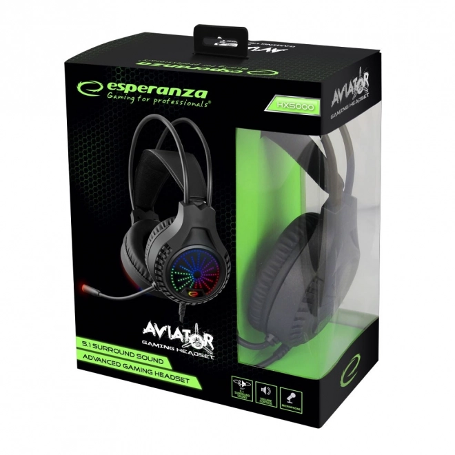 Căști gaming cu microfon 5.1 Aviator