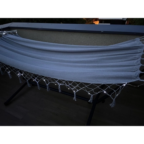Hamac de grădină dublu XXL cu bara de lemn