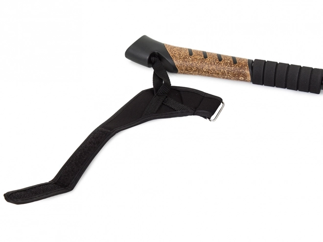 Baston de Nordic Walking cu mâner din plută – Negru