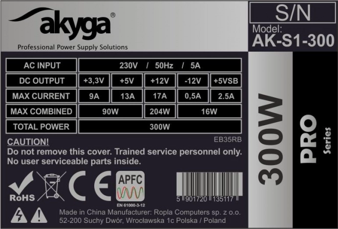 Unitate de alimentare Akyga SFX 300W