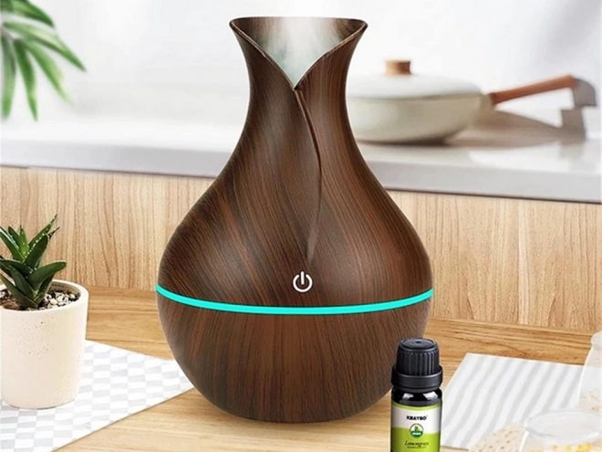 Zvlhțitor de aer USB cu difuzor de aromaterapie și iluminare RGB
