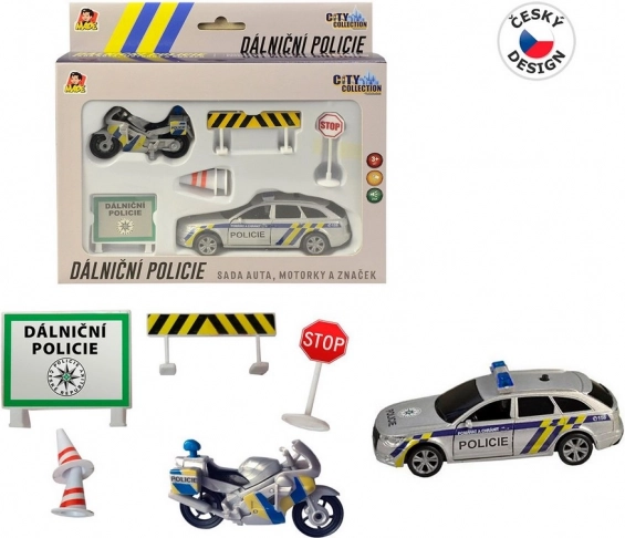 Set Poliția Autostradă City Collection cu sunet și lumină