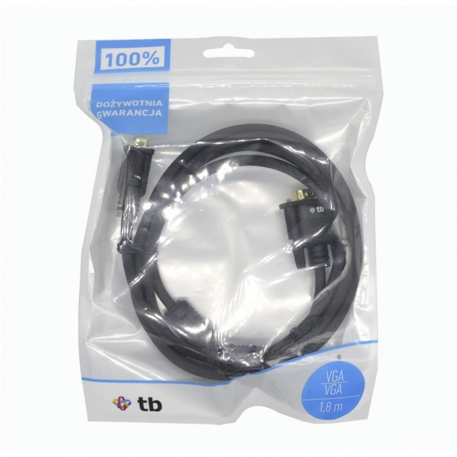Cablu VGA 1.8 m negru placat cu aur