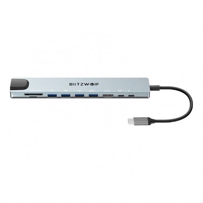 Stație de andocare BlitzWolf BW-TH5 10în1 USB‑C, argintie
